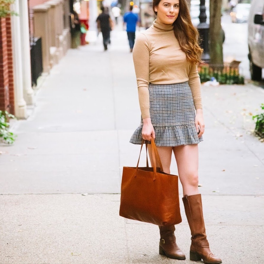 Jcrew ruffle mini skirt in houndstooth - Picture 2 of 5
